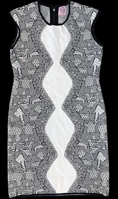 VESTIDO DE PUNTO NANETTE LEPORE Diamante Blanco y Negro Sin Mangas talla XL NUEVO CON ETIQUETAS Foto 1 de 4