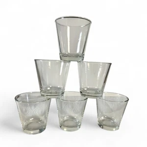 MCM Clear Flair Whiskey Glasses In Libbey Style - Picture 1 of 9