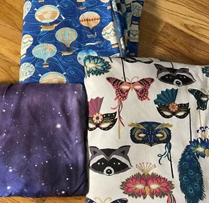 Fabric Lot 3 pieces of at least 1 yard each mix of Poly Cotton and Brushed Poly - Picture 1 of 12