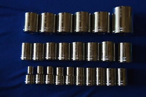 Craftsman 24 PC 1/2 IN Dr. Laser and Etch 12 PT 9-30 32,36 MM Metric Socket 475 - Picture 1 of 1