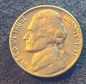 1955 D RPM Jefferson Nickel - Picture 1 of 10