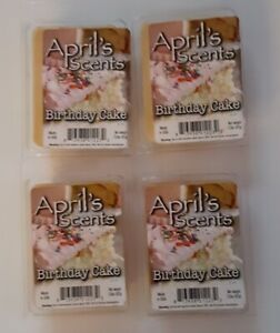 April's Scents Birthday Cake Wax Melt Tarts  LOT OF 4 2.5 ozs NEW