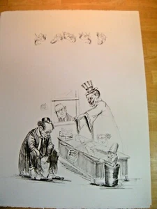 Vintage Wayne Howell "Internal Revenue Service" Clowns Fine Art Lithograph - Picture 1 of 6