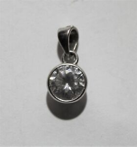 9CT WHITE GOLD AND CZ  PENDANT