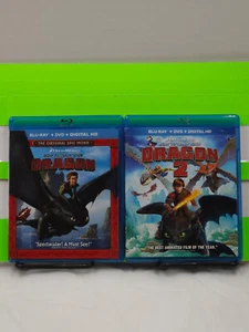 HOW TO TRAIN YOUR DRAGON PART 1 & 2 DREAMWORKS ANIMATION SINGLE DISC BLU RAY - Picture 1 of 3
