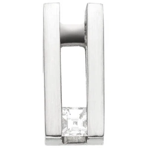 Anhänger aus 950 Platin mattiert mit Diamant Caree-Schliff 0,15 Ct. W-SI - Picture 1 of 1