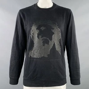 GIVENCHY Size L Black Jesus Graphic Cotton Cuban Fit Crew Neck Sweatshirt - Picture 1 of 10