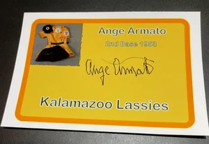 ANGE ARMATO Personally Autographed 4" x 6"  Card & Bio  AAGPBL Kalamazoo Lassie - Picture 1 of 2