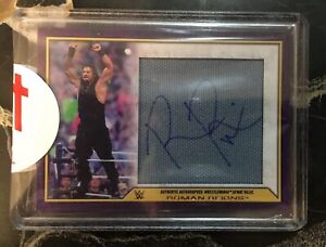 2014 Topps WWE Road To Wrestlemania XXX ROMAN REIGNS Autographed Mat Relic 05/25
