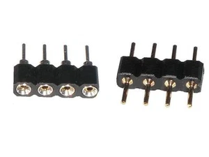 LED RGB Strip Verbinder male female Stecker Pins Pin 4 pol. steckbar lötbar - Bild 1 von 1