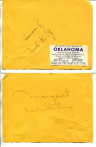 JACK KILTY & MARGARET WHITING sIgned AUTOGRAPH #9871 Cover