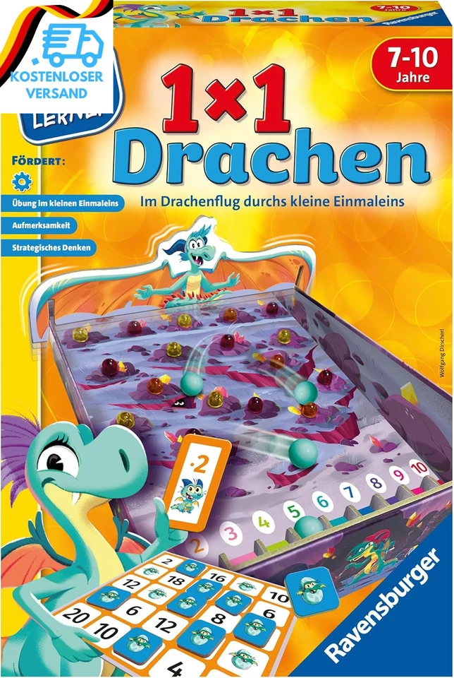 BESUCHE DEN RAVENSBURGER-STORE Ravensburger 24976-1X1 Drachen - Lernspiel Für Kinder, Rechenspiel Für Kinder Vo