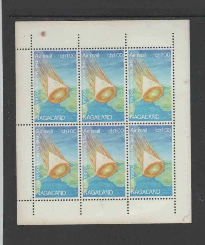 NAGALAND OF INDIA 1969 MOON PROGRAM MINT VF NH O.G CTO M/S6 (20NAG) - Image 1 of 1