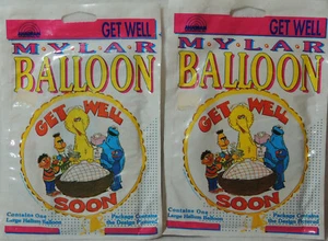 Vintage 1987 Mylan Folien Helium Ballon Sesamstraße großer Vogel "Get Well Soon" x1 - Bild 1 von 4
