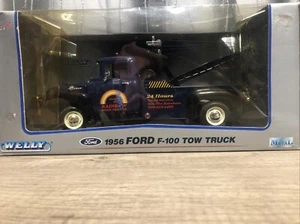 Welly 1:18 Diecast Truck Ford 1956 F-100 Tow Truck Dark Blue NEW - Picture 1 of 8