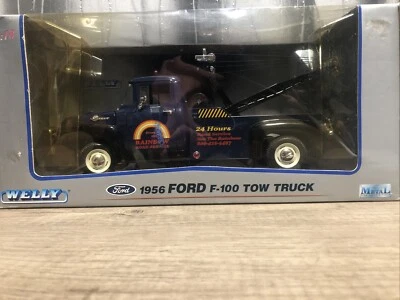 Welly 1:18 Diecast Truck Ford 1956  F-100 Tow Truck Dark Blue NEW - Image 1 of 4