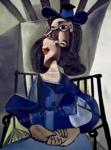 Mujer con sombrero Picasso art Kunstwerk Deko Bild 30x42 Collection A1PP15 - Picture 1 of 3