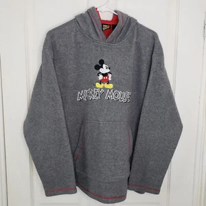 Vintage Mickey Mouse Embroidered Fleece Hooded Sweatshirt Mickey Unlimited XL - Picture 1 of 7