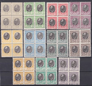 Serbien 1905 Satz 4er Blöcke König Petar Postfrisch ** Mi. 84 - 94 € 180,-- - Bild 1 von 3