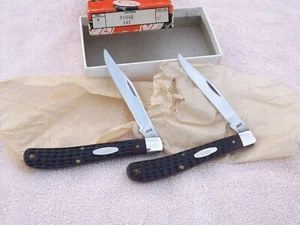 2 LOT ERROR STAMP REVERSED CASE XX 1984 NEW GRIND 61048 TRAPPER KNIFE N PUMPK - Picture 1 of 16