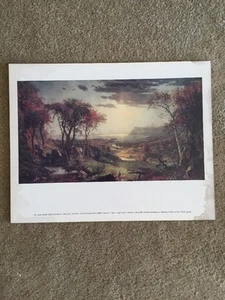 Autumn - On the Hudson River by Jasper Francis Cropsey 14" x 11" on wood backing - Picture 1 of 2