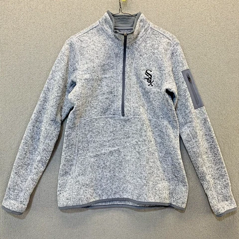 Chicago White Sox Antigua 1/2 Zip Sweater Medium Pullover Womens Heather Gray Cover