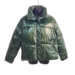 RACHEL Rachel Roy Women's Green Faux Down Puffer Jacket Size M NWT - Picture 1 of 10
