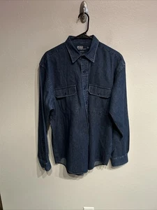 Polo Ralph Lauren Para Hombres Grande GI Camisa Denim Manga Larga Abotonada Azul Oscuro - Imagen 1 de 6