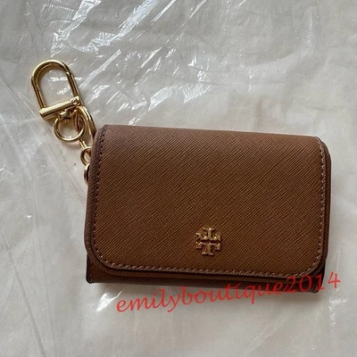 NUEVO CON ETIQUETAS Tory Burch 157146 Estuche para Tarjetas con Solapa Emerson Llavero Bolsa para Monedas Billetera Alce Foto 1 de 4
