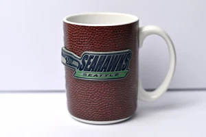 NFL Football Seattle Seahawks Mug with 3D Raised Pewter Logo 15oz - Picture 1 of 7
