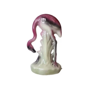MCM Vintage glasierte Keramik rosa Flamingo Regal Tisch Strand tropisches Dekor 7" - Bild 1 von 11