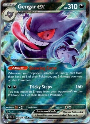 Gengar ex 104/162 SV05: Temporal Forces Double Rare Holo NM - Image 1 of 2