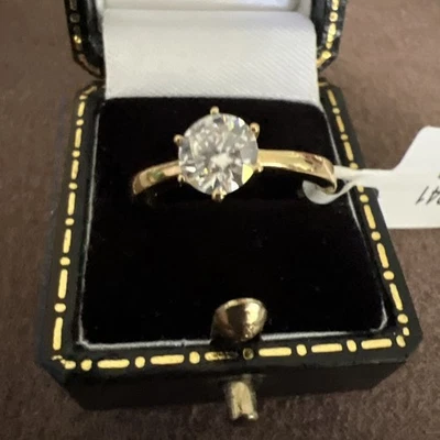 18k Yellow Gold Vermeil  Openable Ring With Stunning Moissanite Solitaire - Image 1 of 4