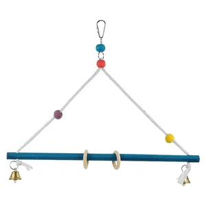 Papagei Spielzeug Hängeschaukel Aus Holz Papageienhängespielzeug - Bild 1 von 12