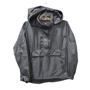 Lauren James Anorak Jacket Pullover Windbreaker Hooded Leopard Trim XL - Picture 1 of 10