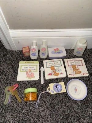 Lote de accesorios maleta bolsa pañales bebé Bitty American Girl de colección Foto 1 de 4