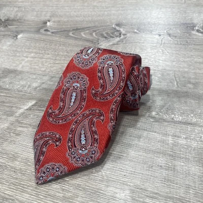 Corbata Samuelsohn para hombres con corbata de seda roja de cachemira clásica para negocios formales para bodas Foto 1 de 4