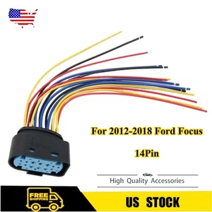 Headlamp Headlight Connector Pigtail 14-Pin For 2012 2013 2014-2018 Ford Focus - Picture 1 of 18