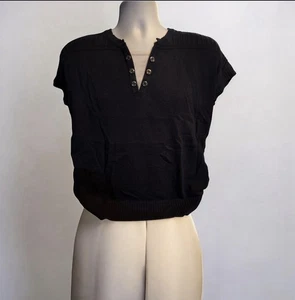 Maglione Christopher Banks blu navy manica corta con sotto panno bianco taglia large - Foto 1 di 3