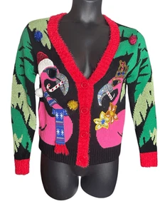 33 Grad Damen Strickjacke mehrfarbig Strick Knopfleiste Ugly Christmas XS - Bild 1 von 8