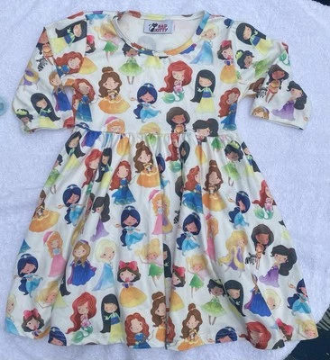 Vestido Boutique Princesa Ariel Cenicienta Belle Rapunzel Niñas Giratorio “Bad Kitty” Foto 1 de 4