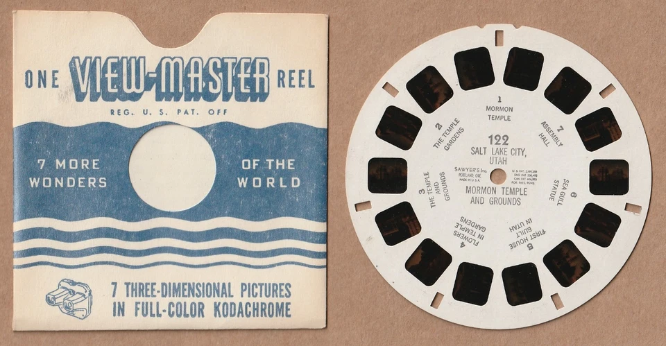 Vintage View-Master reel #122 Salt Lake City, Utah Mormon Temple & Grounds - Image 1 of 1