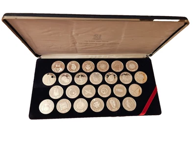 Franklin Mint BVI $20 Treasure Coins of the Caribbean 25 Sterling Silver Set - Image 1 of 3