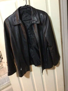 Outbrook Womans Black Leather Jacket M - Picture 1 of 3