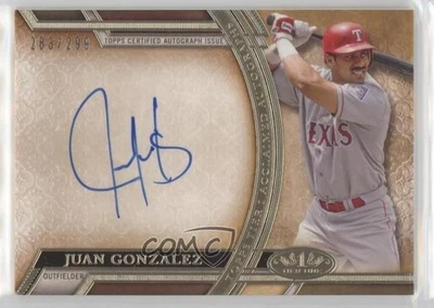 2015 Topps Tier One Acclaimed Auto /299 Juan Gonzalez #AA-JG Auto - Image 1 of 2