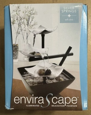 EnviraScape Waterfall Fountain Silver Springs Relaxation KTabletop HoMedics NEW - Image 1 of 4