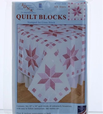 Bloques de edredón blanco Jack Dempsey Stmpd 18 pulgadas X18 pulgadas - estrellas XXX Foto 1 de 3