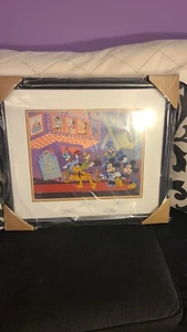 Disney Sericel Framed Signed Mickey's Film Festival Limited Edition 5000 - Picture 1 of 3