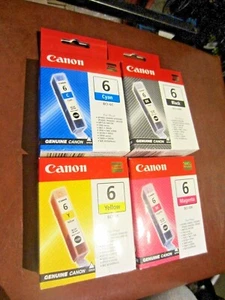 Original Canon BCI-6Y BCI-6M BCI-6C BCI-6BK Cartouche 13ml Jeux des 4 BCI 6 - Picture 1 of 2