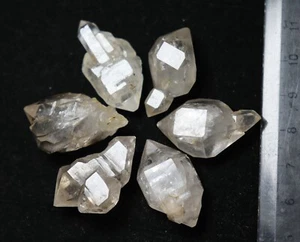 39g 6pcs Unique NATURAL skeletal Elestial QUARTZ Crystal Double End Specimen - Picture 1 of 14